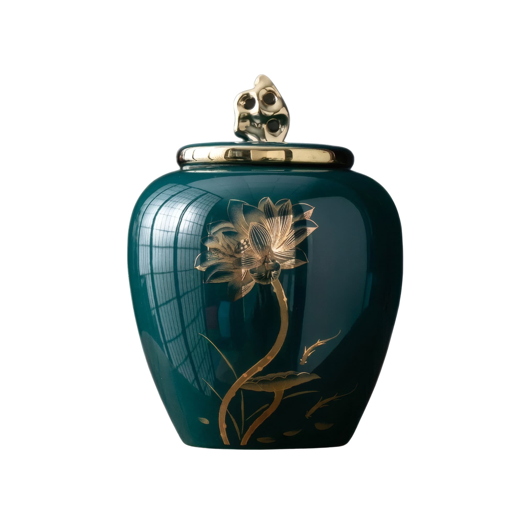 Emerald Lotus Jar